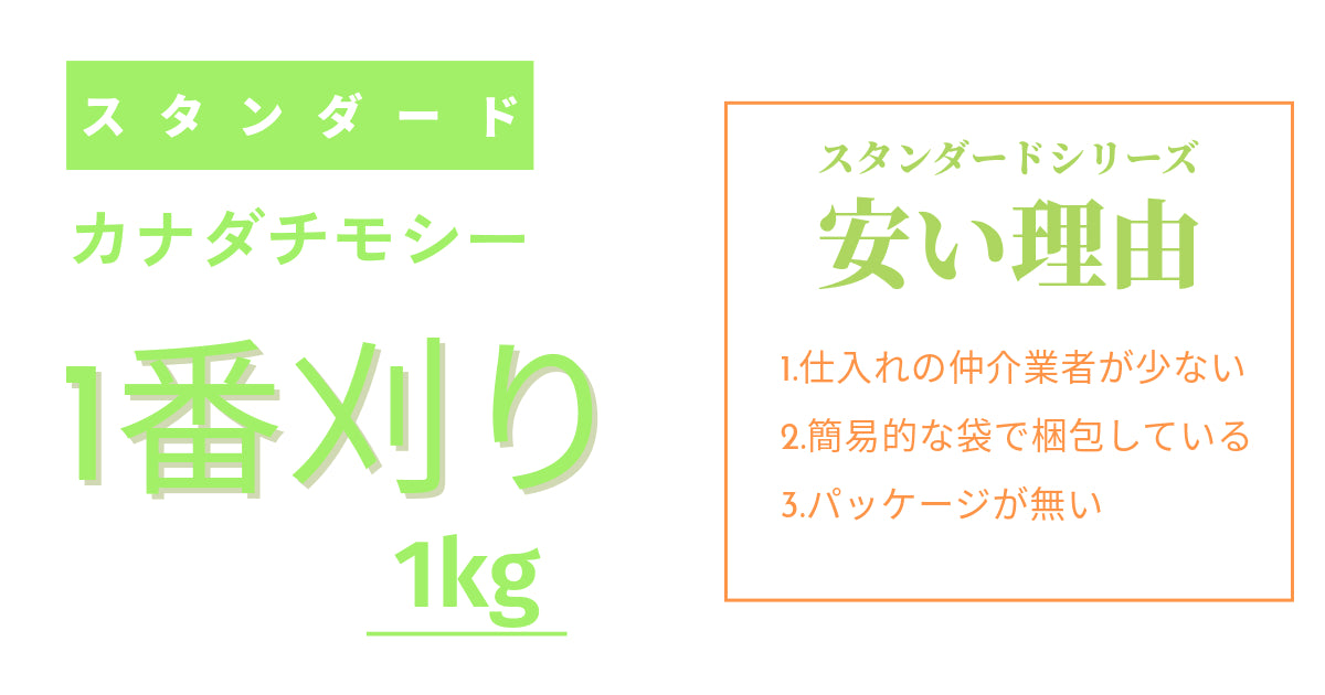 スタンダードシリーズ カナダ産 プレミアム 1番刈りチモシー1kg (簡易梱包)